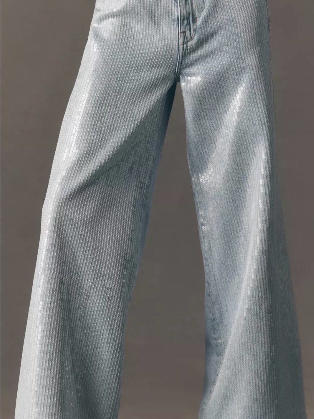Pilcro Sequin Skater High-Rise Wide-Leg Jeans  Size 31 waist 18’ Inseam 31’ - Picture 2 of 5